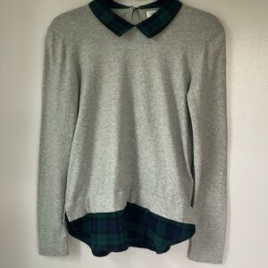 J. Crew Gray and Green Layered Top